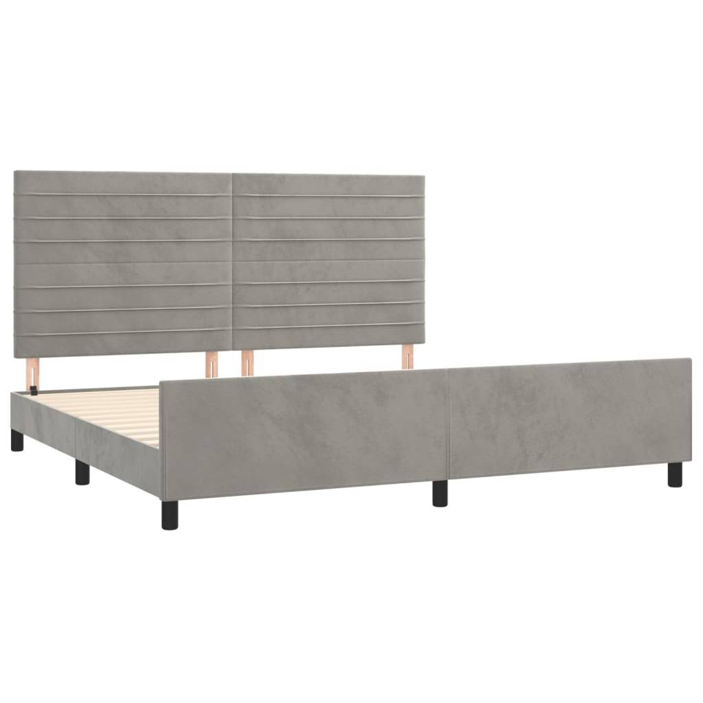 vidaXL Bettgestell ohne Matratze Hellgrau 200x200 cm Samt