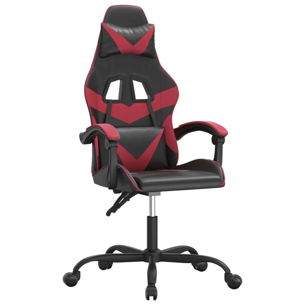 vidaXL Gaming-Stuhl Schwarz und Weinrot Kunstleder