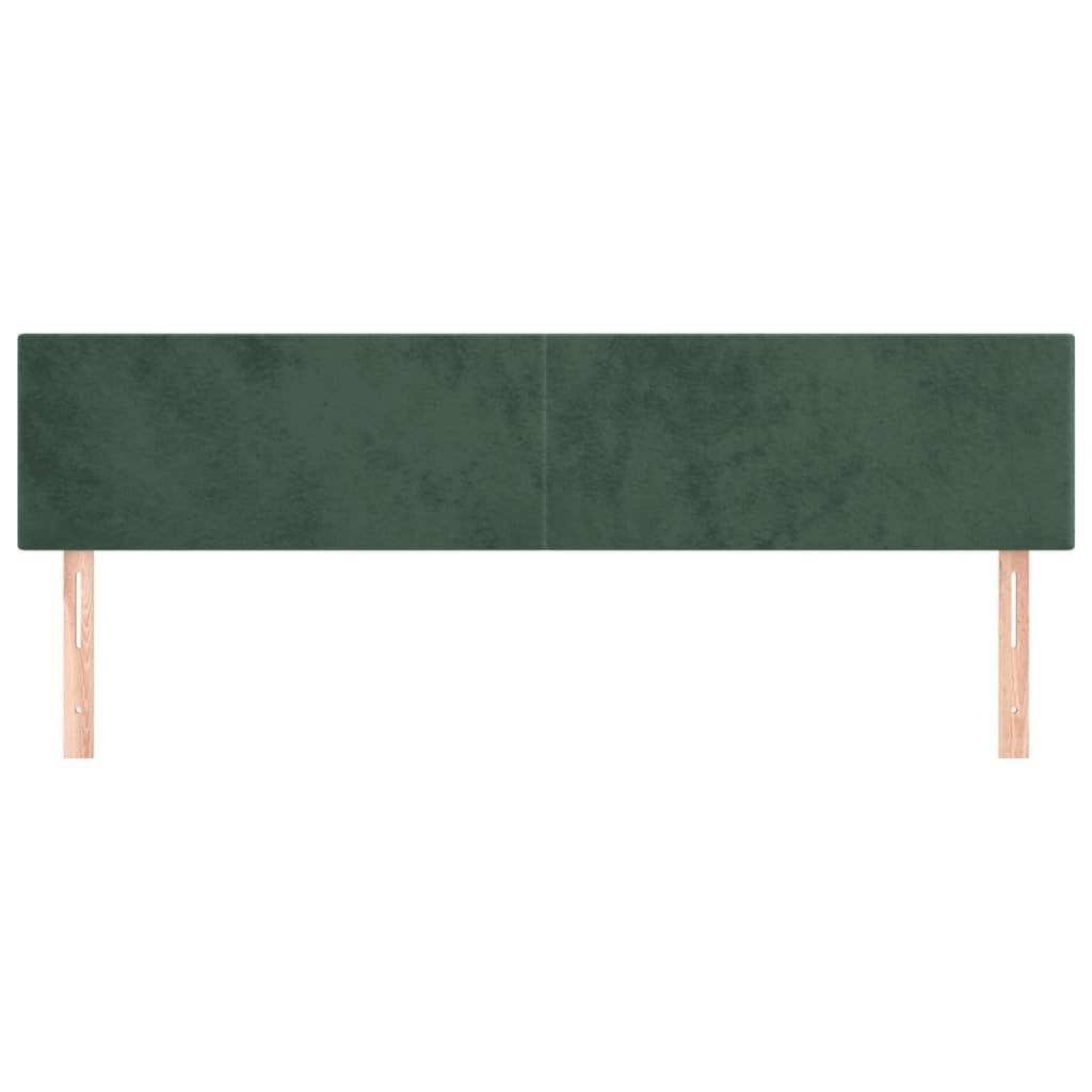 vidaXL Kopfteile 2 Stk. Dunkelgrün 100x5x78/88 cm Samt