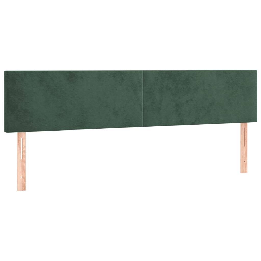 vidaXL Kopfteile 2 Stk. Dunkelgrün 100x5x78/88 cm Samt
