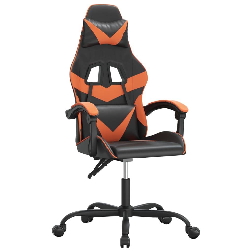 vidaXL Gaming-Stuhl Drehbar Schwarz und Orange Kunstleder
