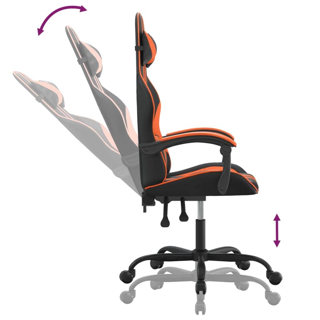 vidaXL Gaming-Stuhl Schwarz und Orange Kunstleder