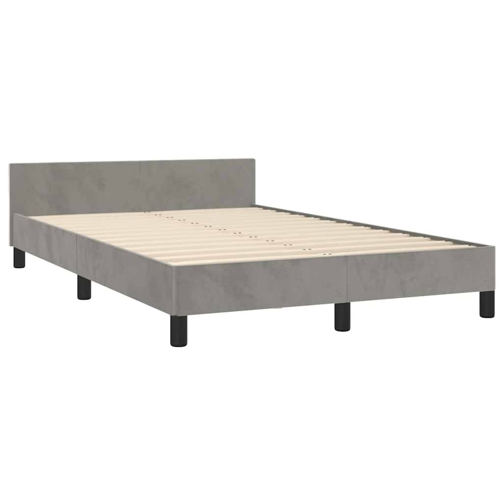 vidaXL Bettgestell ohne Matratze Hellgrau 120x200 cm Samt
