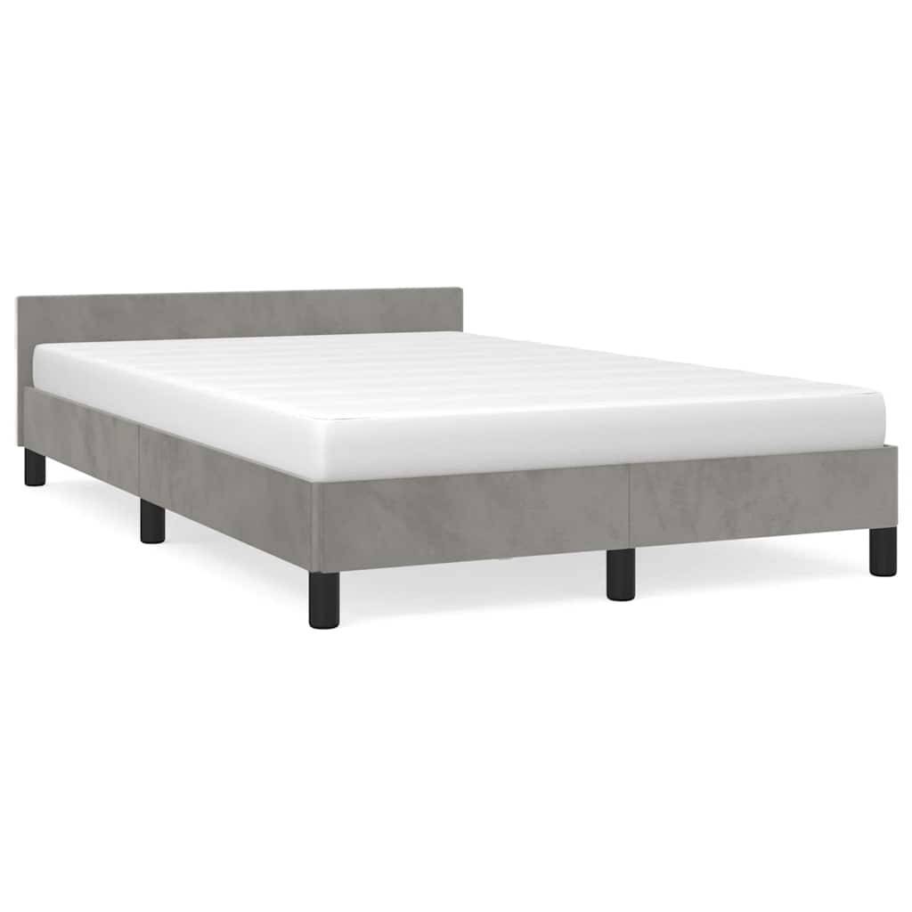 vidaXL Bettgestell ohne Matratze Hellgrau 120x200 cm Samt