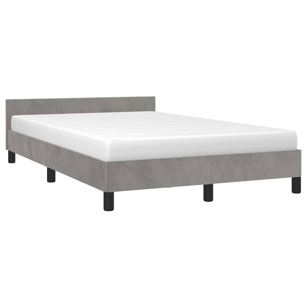 vidaXL Bettgestell ohne Matratze Hellgrau 120x200 cm Samt