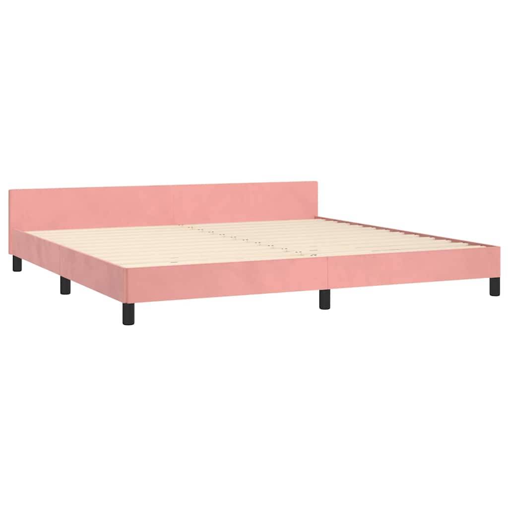 vidaXL Bettgestell mit Kopfteil ohne Matratze Rosa 200x200 cm Samt