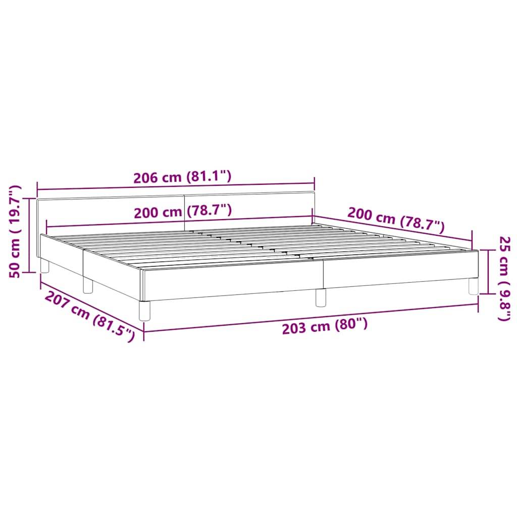 vidaXL Bettgestell mit Kopfteil ohne Matratze Rosa 200x200 cm Samt