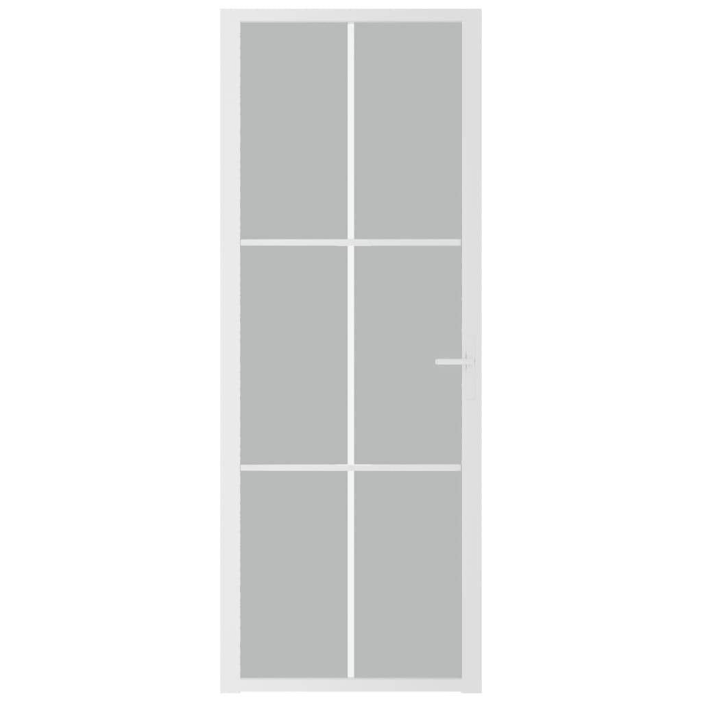 vidaXL Innentür 76x201,5 cm Weiß Mattglas und Aluminium