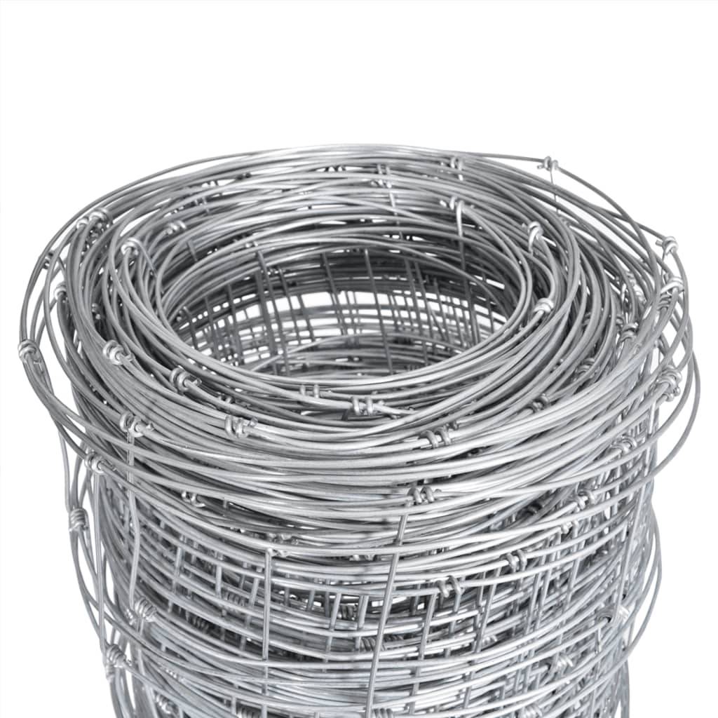 vidaXL Gartenzaun Verzinkter Stahl 50x1,25 m Silbern