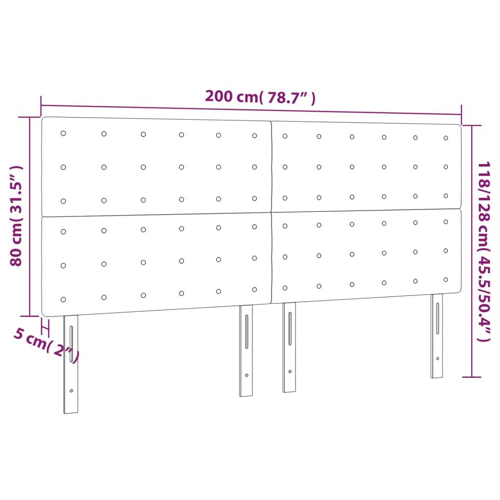 vidaXL Kopfteile 4 Stk. Taupe 100x5x78/88 cm Stoff