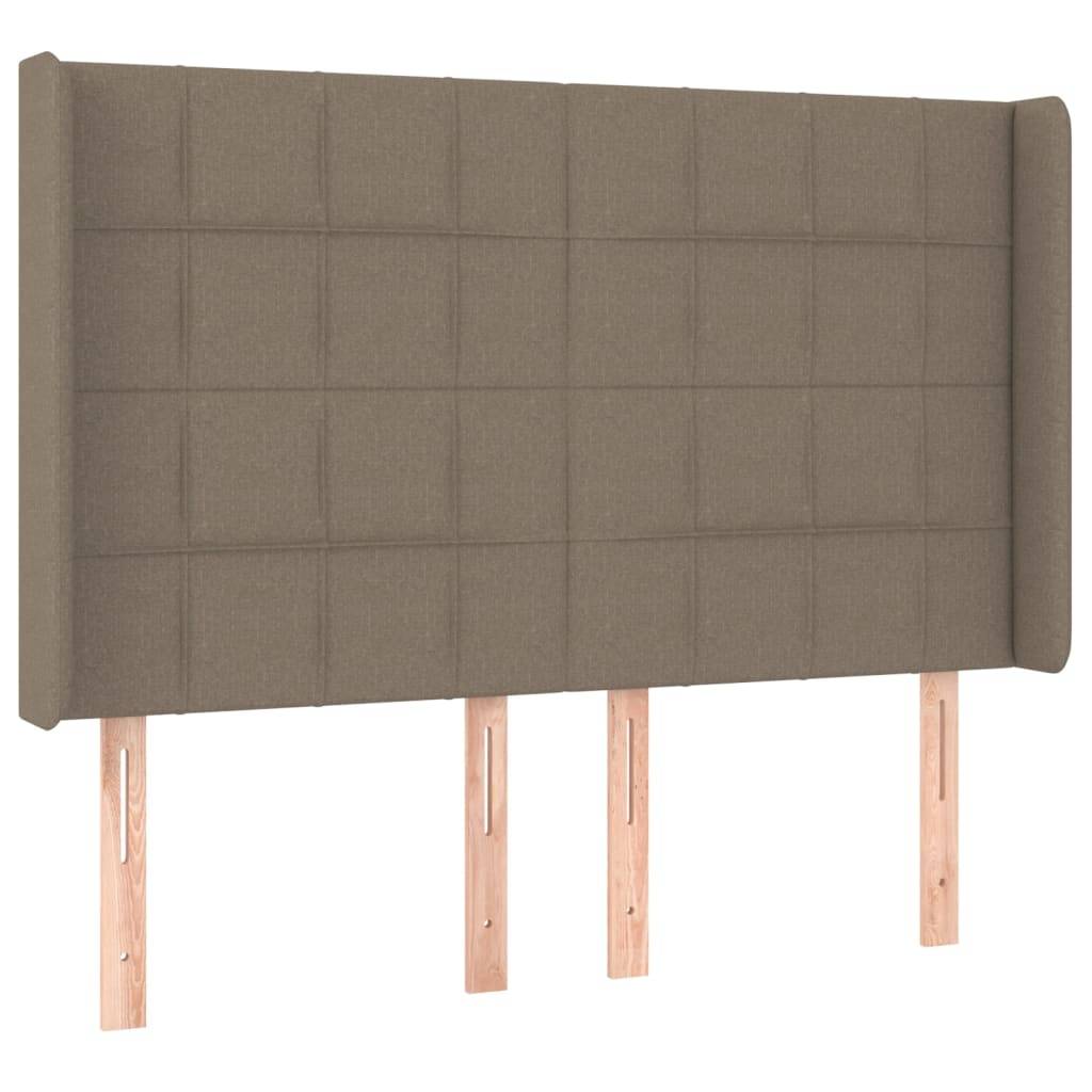 vidaXL Kopfteil mit Ohren Taupe 147x16x118/128 cm Stoff