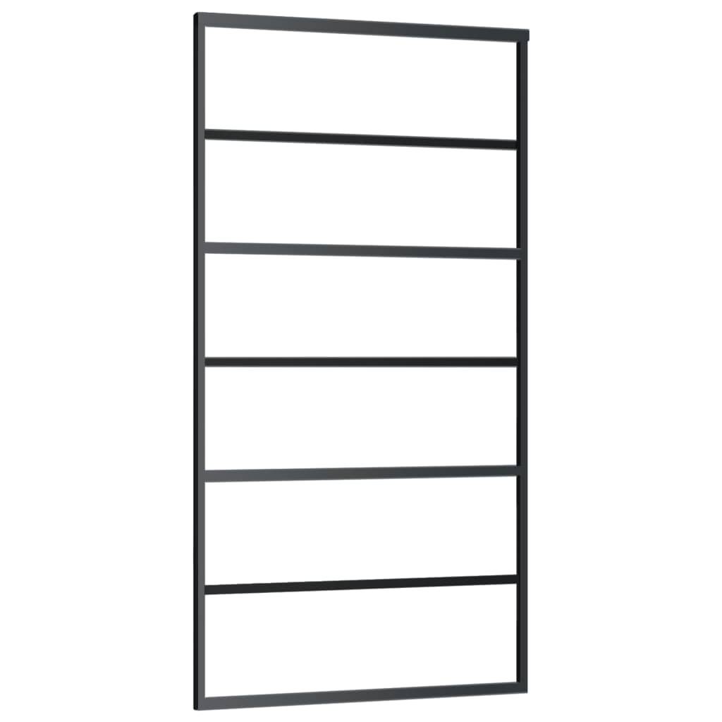 vidaXL Schiebetür mit Beschlag ESG-Glas & Aluminium 102x205 cm