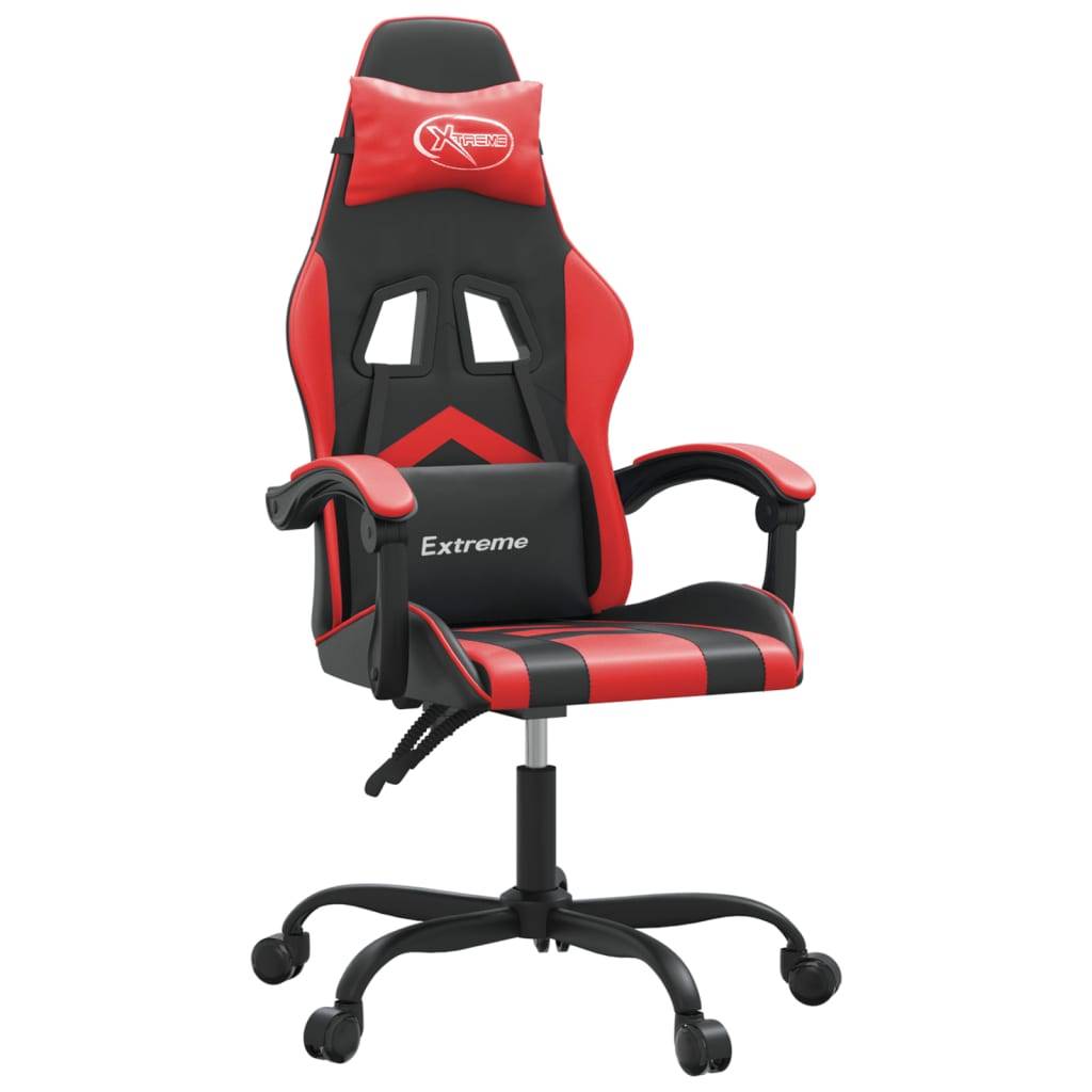vidaXL Gaming-Stuhl Drehbar Schwarz und Rot Kunstleder