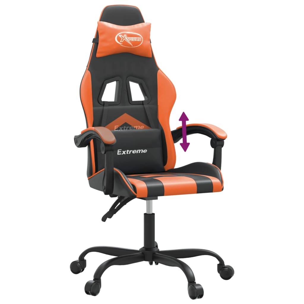vidaXL Gaming-Stuhl Schwarz und Orange Kunstleder