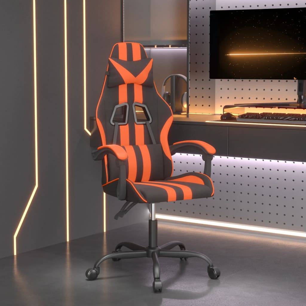 vidaXL Gaming-Stuhl Schwarz und Orange Kunstleder