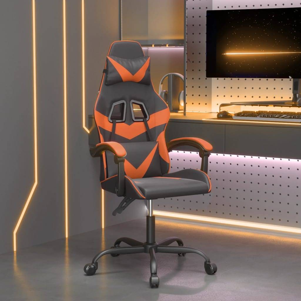 vidaXL Gaming-Stuhl Schwarz und Orange Kunstleder