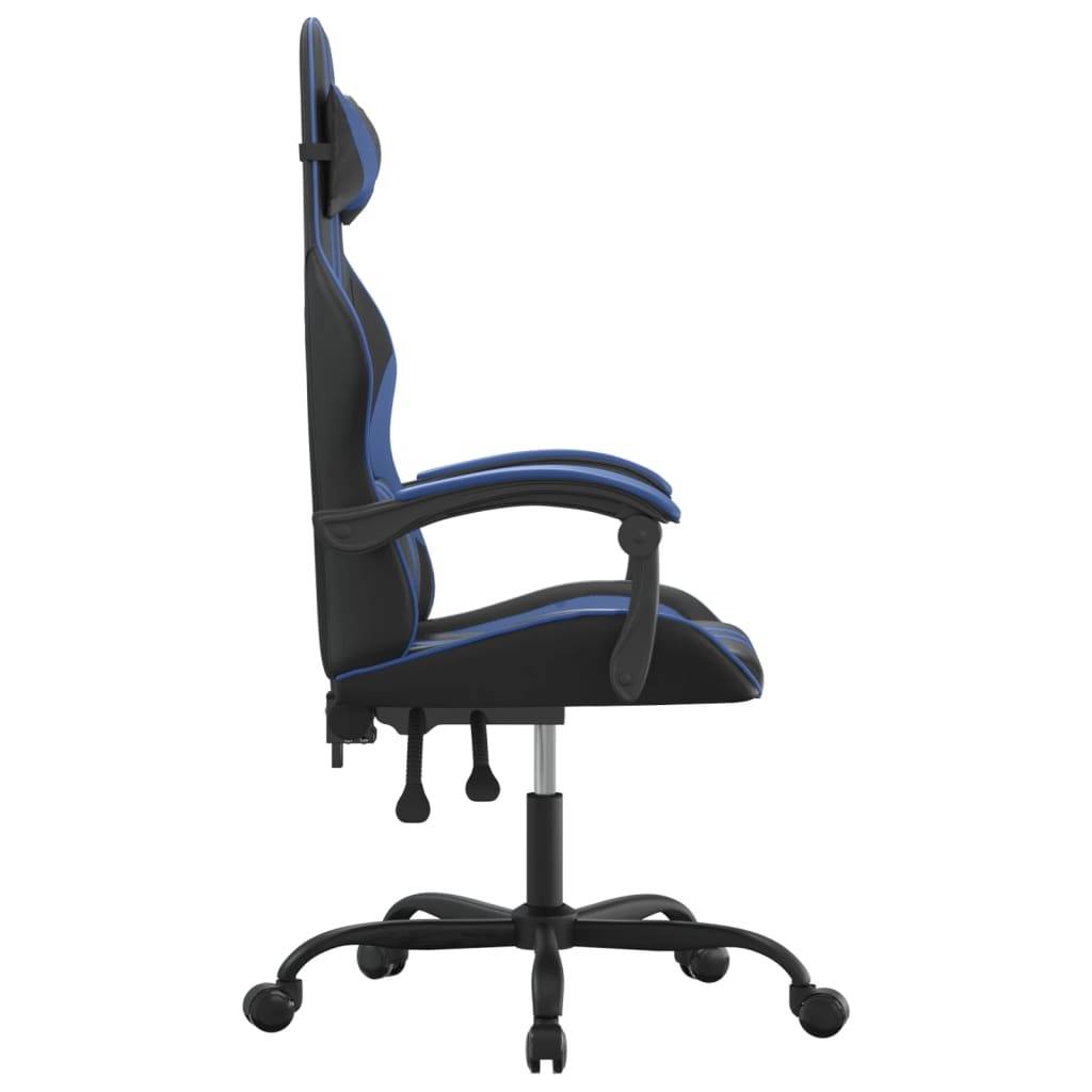 vidaXL Gaming-Stuhl Schwarz und Blau Kunstleder