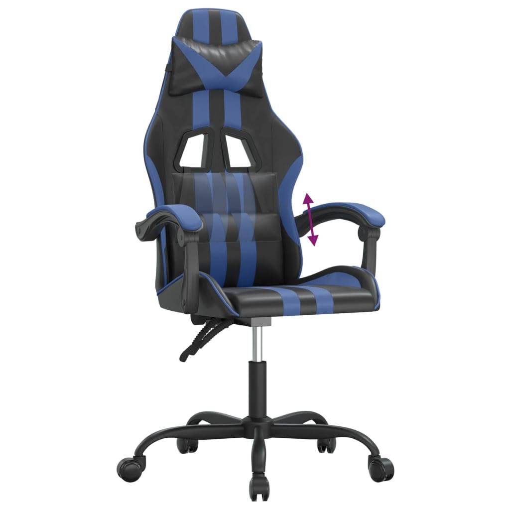 vidaXL Gaming-Stuhl Schwarz und Blau Kunstleder
