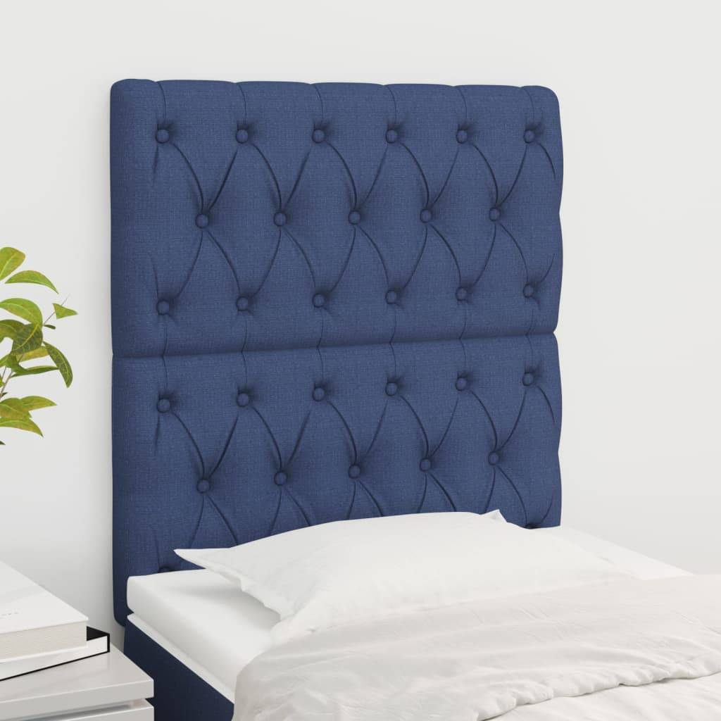 vidaXL Kopfteile 2 Stk. Blau 80x7x78/88 cm Stoff
