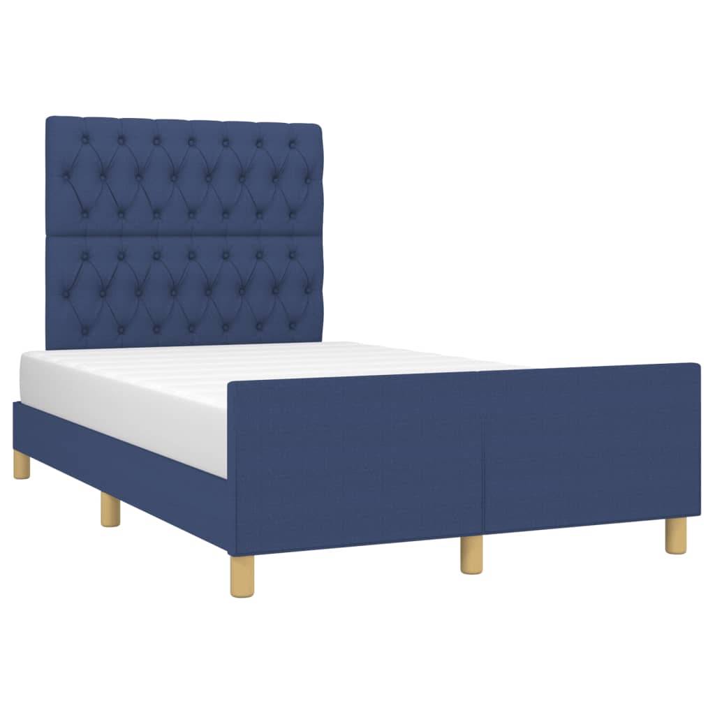 vidaXL Bettgestell ohne Matratze Blau 120x200 cm Stoff