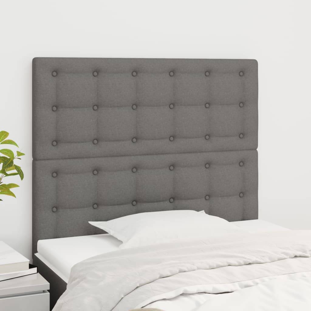 vidaXL Kopfteile 2 Stk. Dunkelgrau 80x5x78/88 cm Stoff