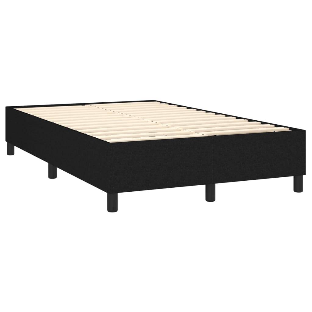 vidaXL Boxspringbett mit Matratze Schwarz 120x200 cm Stoff