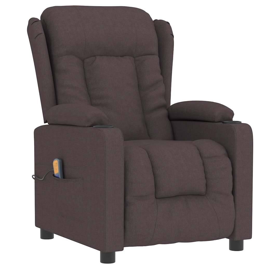 vidaXL Massagesessel Dunkelbraun Stoff