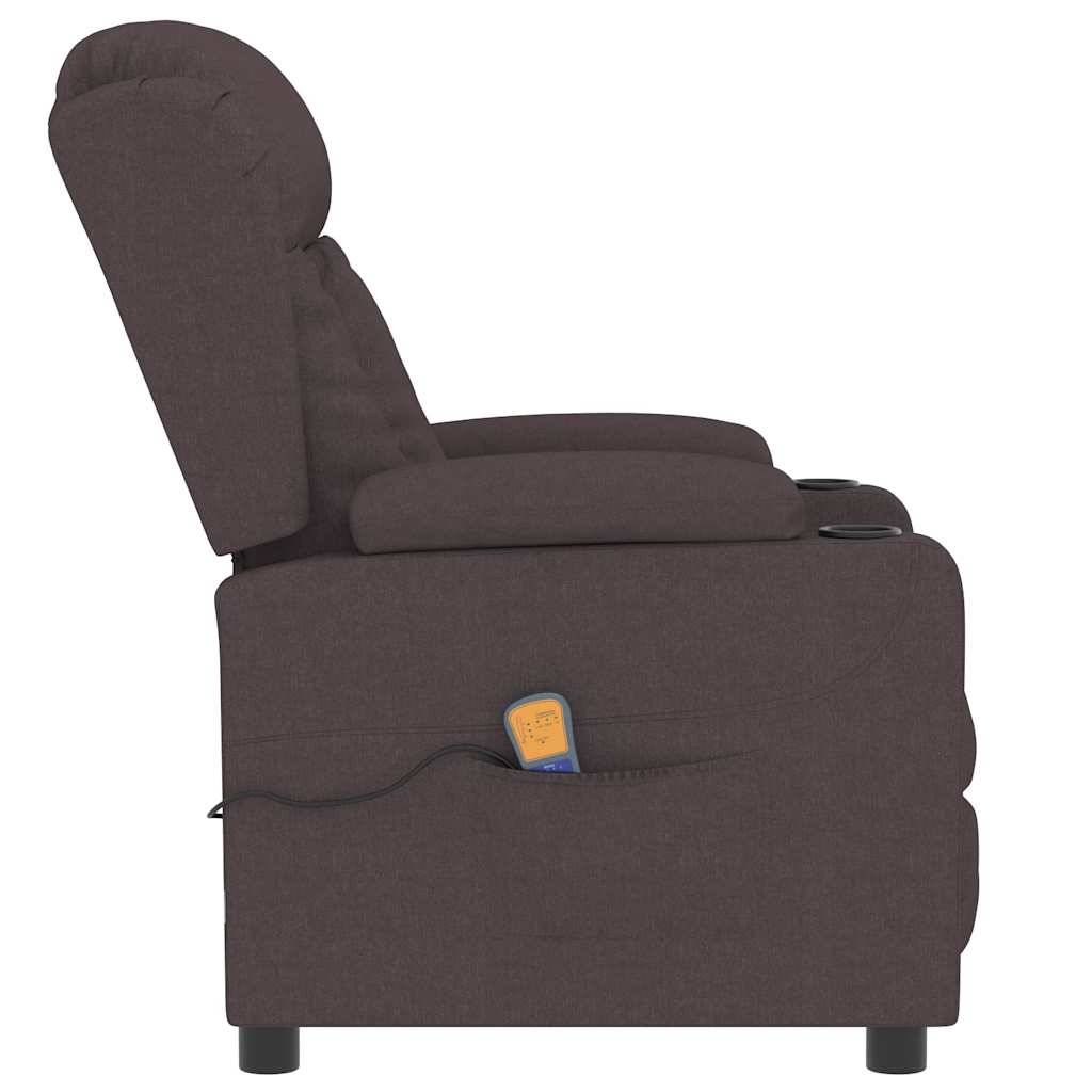 vidaXL Massagesessel Dunkelbraun Stoff