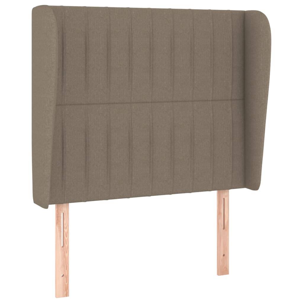 vidaXL Kopfteil mit Ohren Taupe 83x23x118/128 cm Stoff