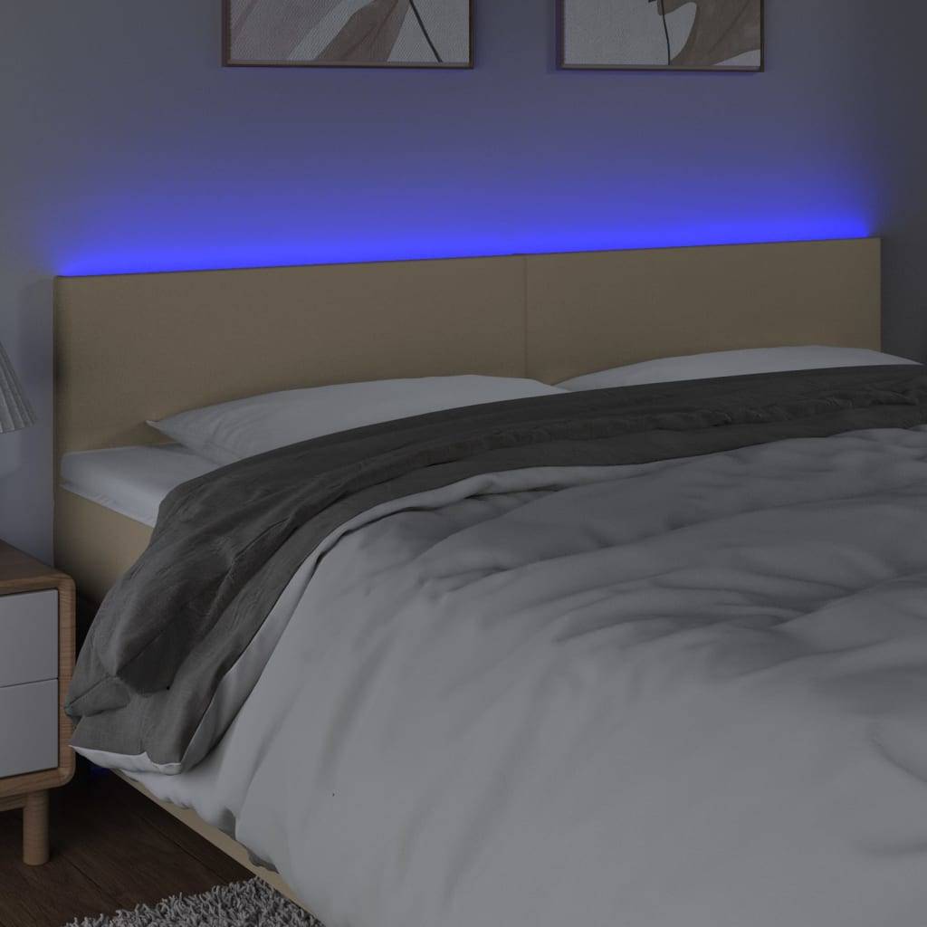 vidaXL LED Kopfteil Creme 160x5x78/88 cm Stoff