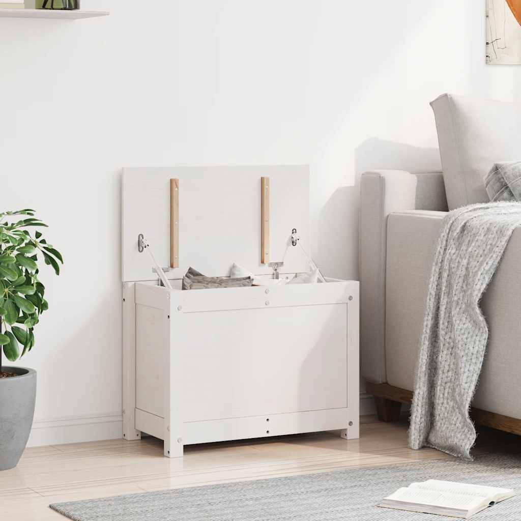 vidaXL Truhe Weiß 60x32x45,5 cm Massivholz Kiefer