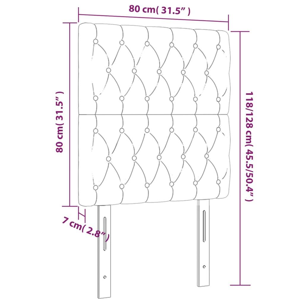 vidaXL Kopfteile 2 Stk. Dunkelgrau 80x7x78/88 cm Samt