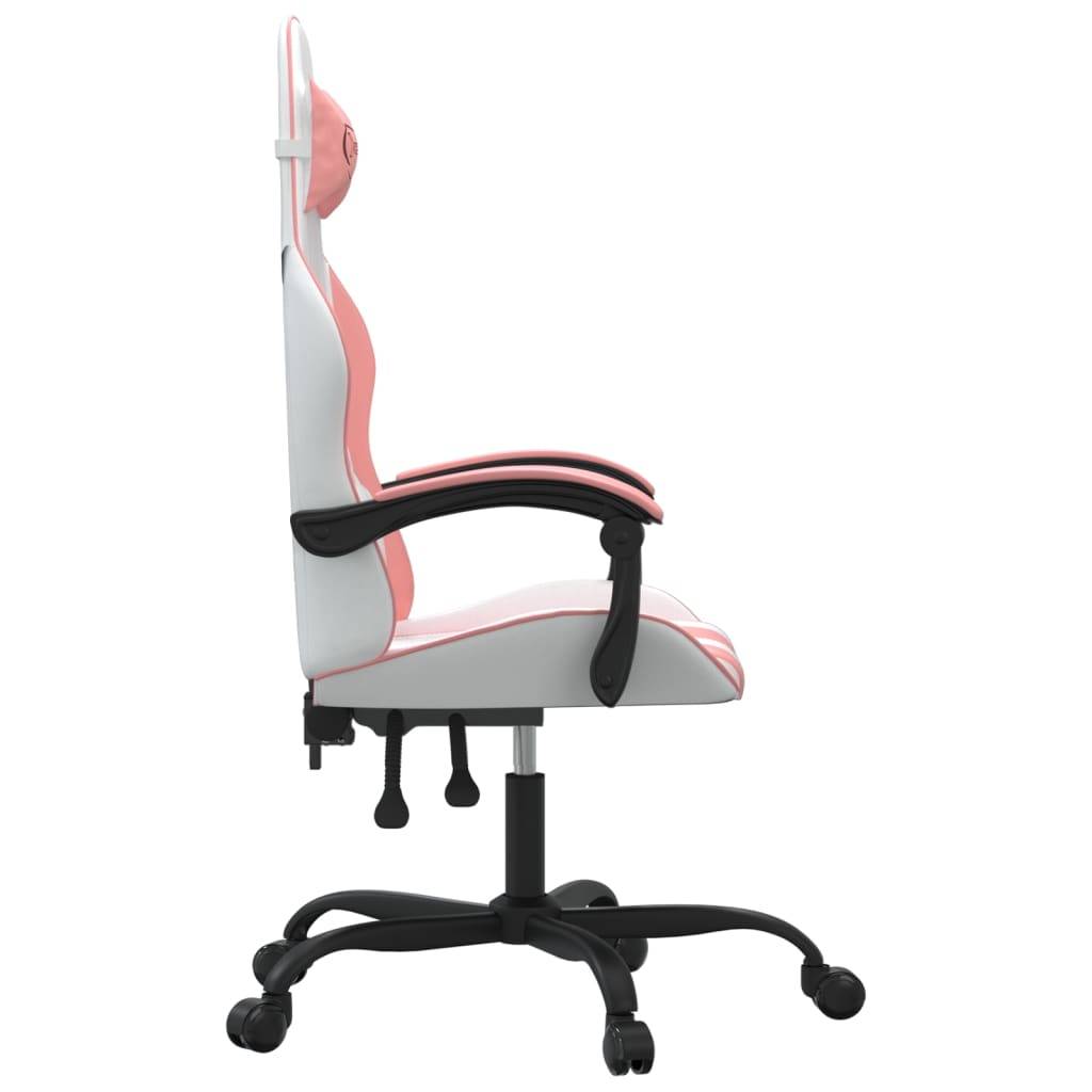 vidaXL Gaming-Stuhl Weiß und Rosa Kunstleder