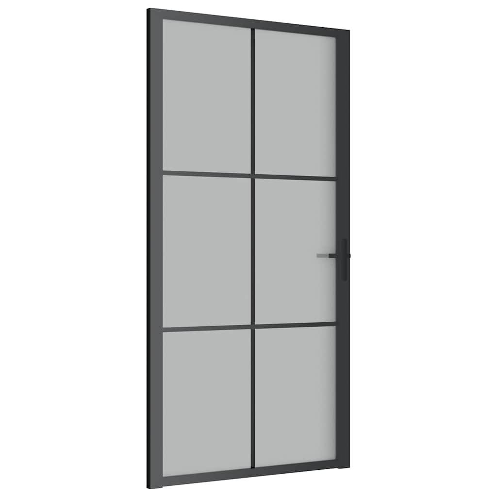 vidaXL Innentür 102,5x201,5 cm Schwarz Mattglas und Aluminium