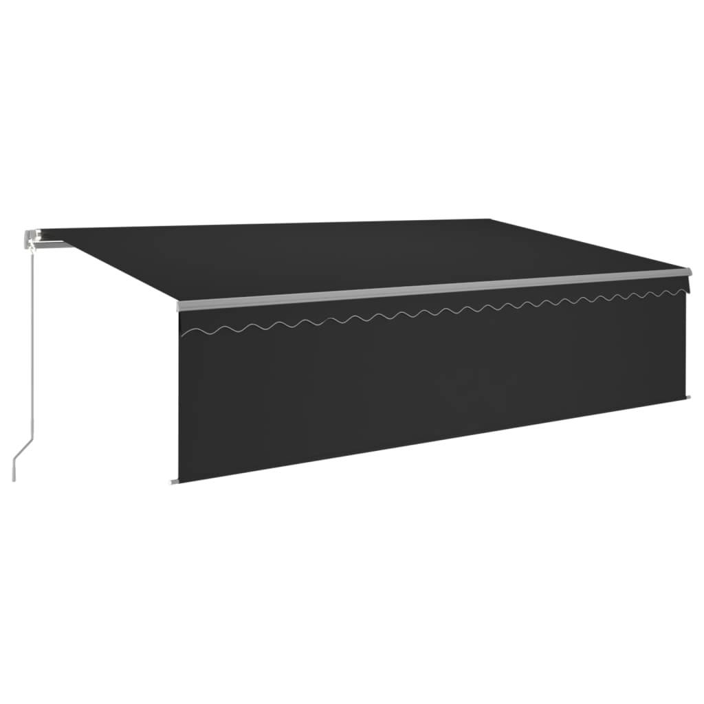 vidaXL Markise Manuell Einziehbar mit Rollo 5x3 m Anthrazit