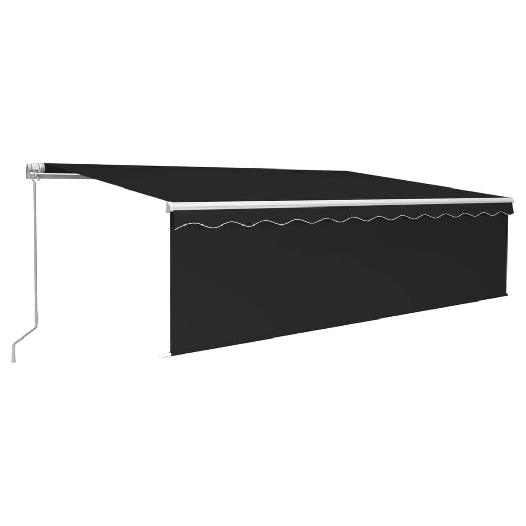 vidaXL Markise Manuell Einziehbar mit Rollo 5x3 m Anthrazit