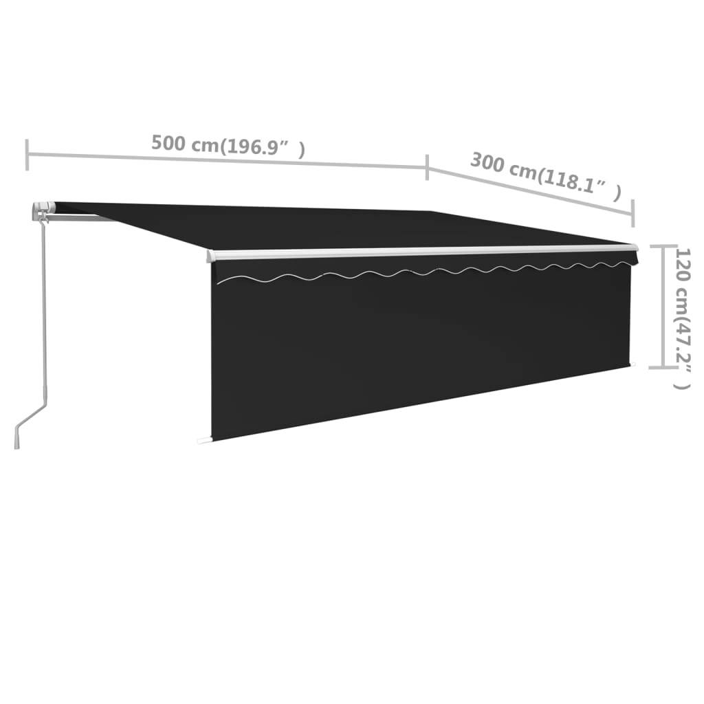 vidaXL Markise Manuell Einziehbar mit Rollo 5x3 m Anthrazit