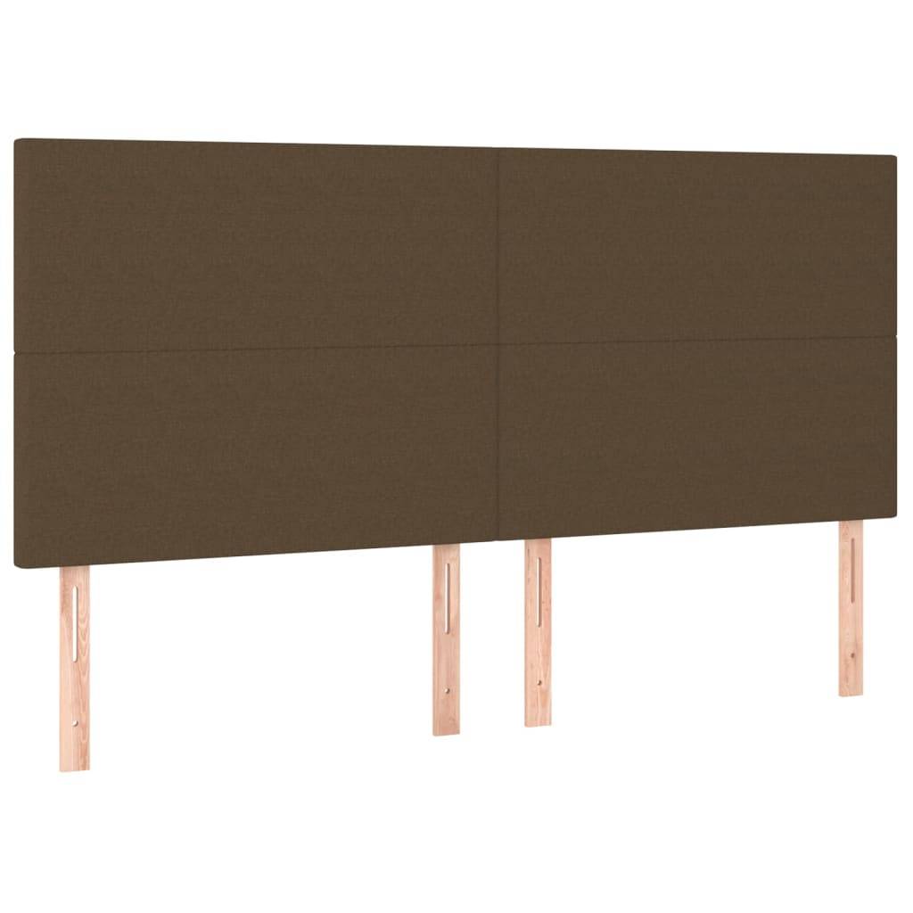vidaXL LED Kopfteil Dunkelbraun 180x5x118/128 cm Stoff