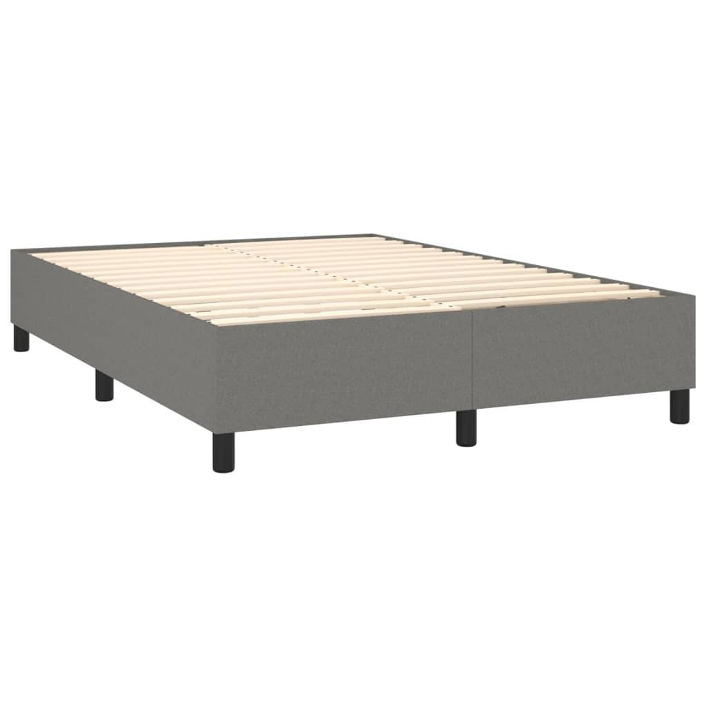 vidaXL Bettgestell ohne Matratze Dunkelgrau 140x190 cm Stoff