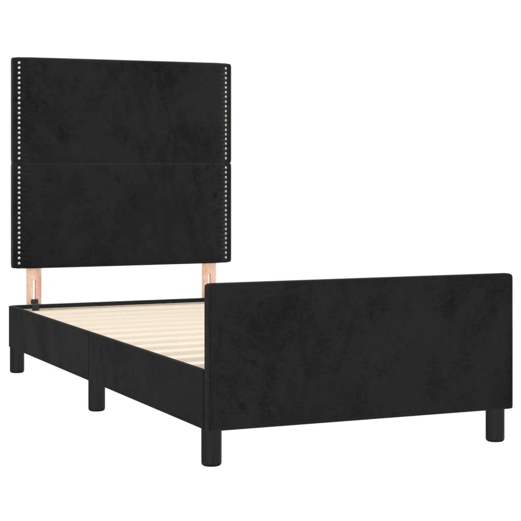 vidaXL Bettgestell ohne Matratze Schwarz 100x200 cm Samt