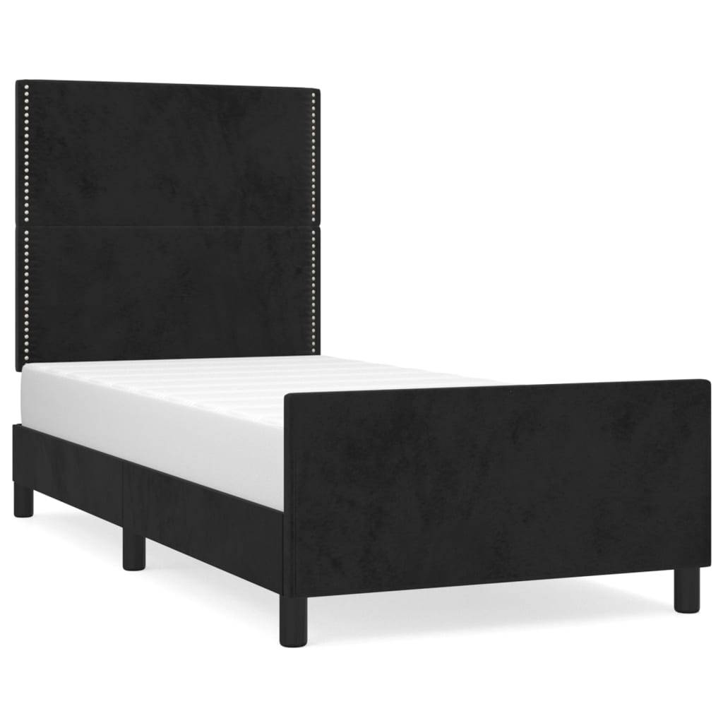 vidaXL Bettgestell ohne Matratze Schwarz 100x200 cm Samt