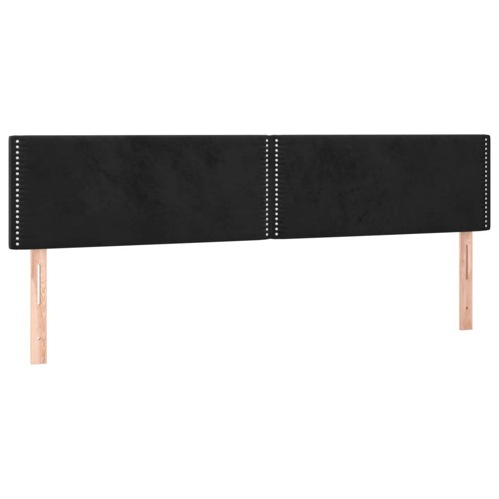 vidaXL LED Kopfteil Schwarz 200x5x78/88 cm Samt