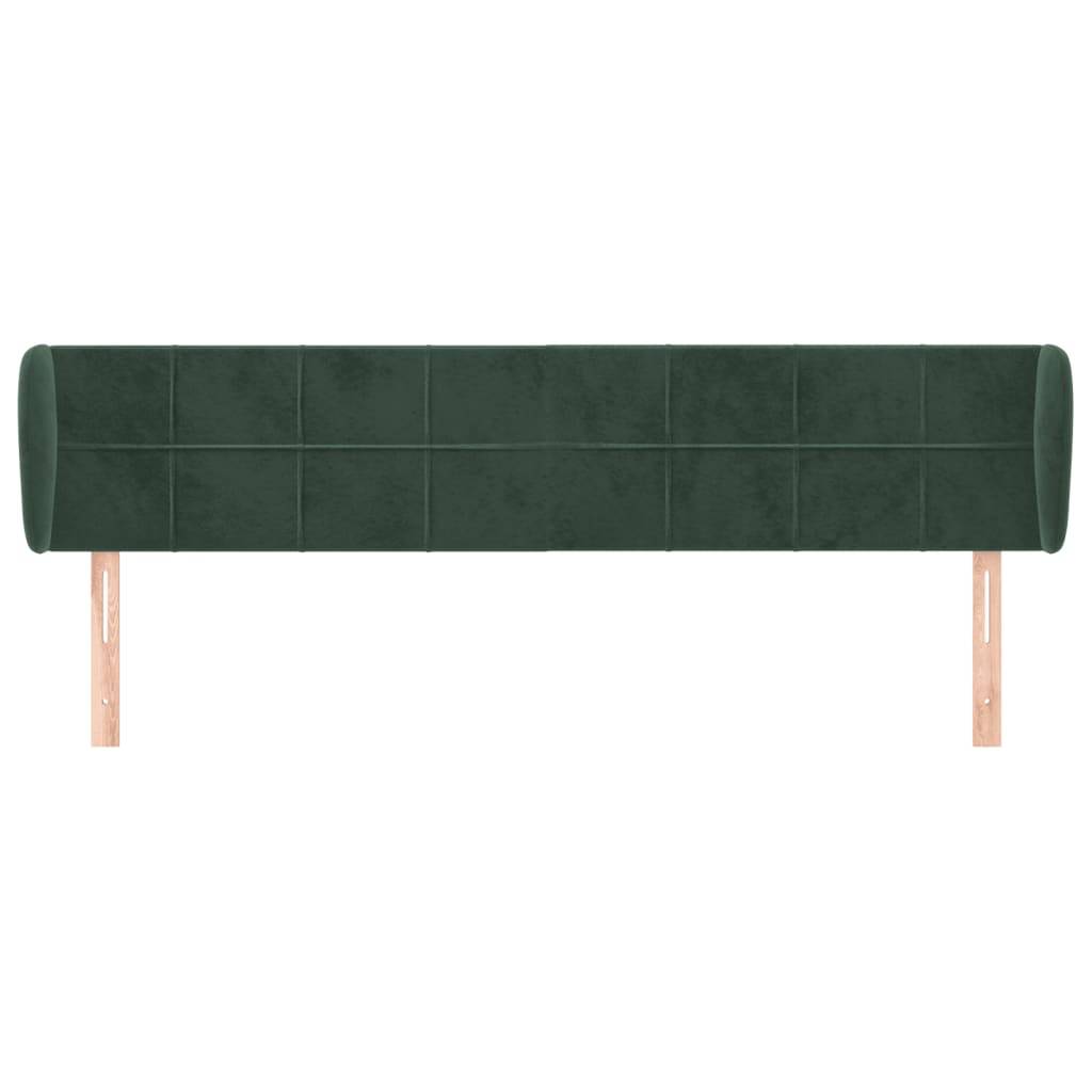 vidaXL Kopfteil mit Ohren Dunkelgrün 183x23x78/88 cm Samt