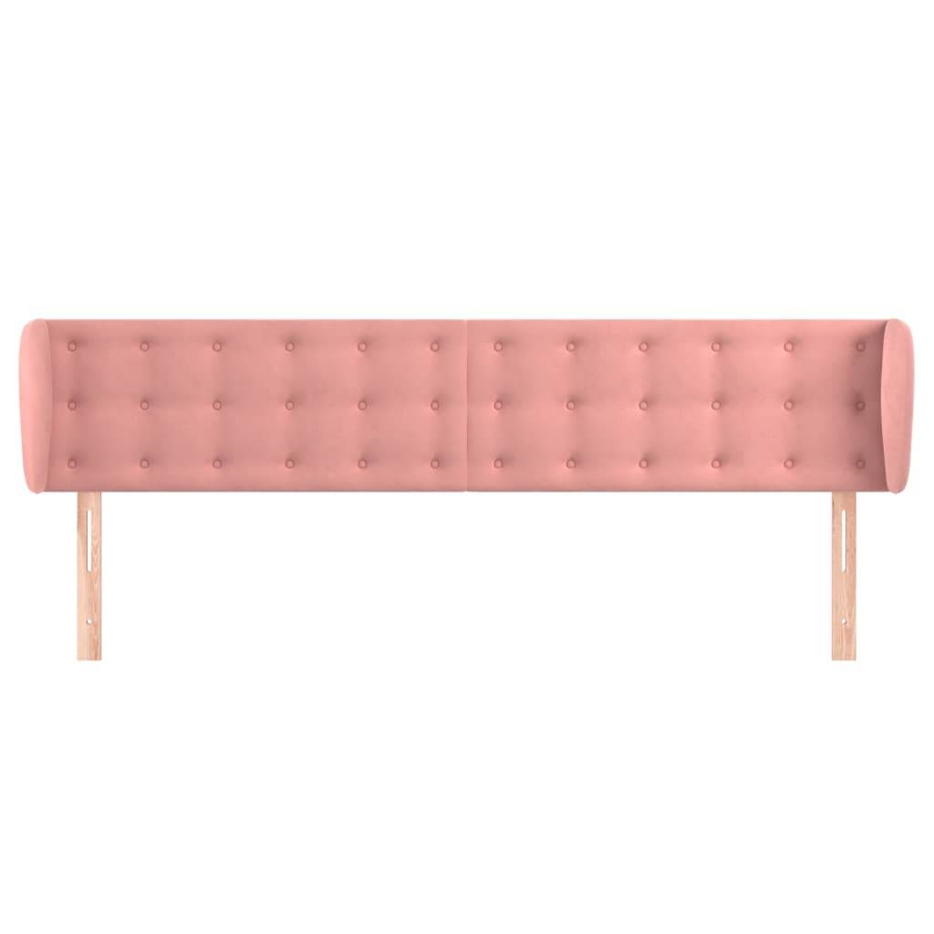 vidaXL Kopfteil mit Ohren Rosa 183x23x78/88 cm Samt