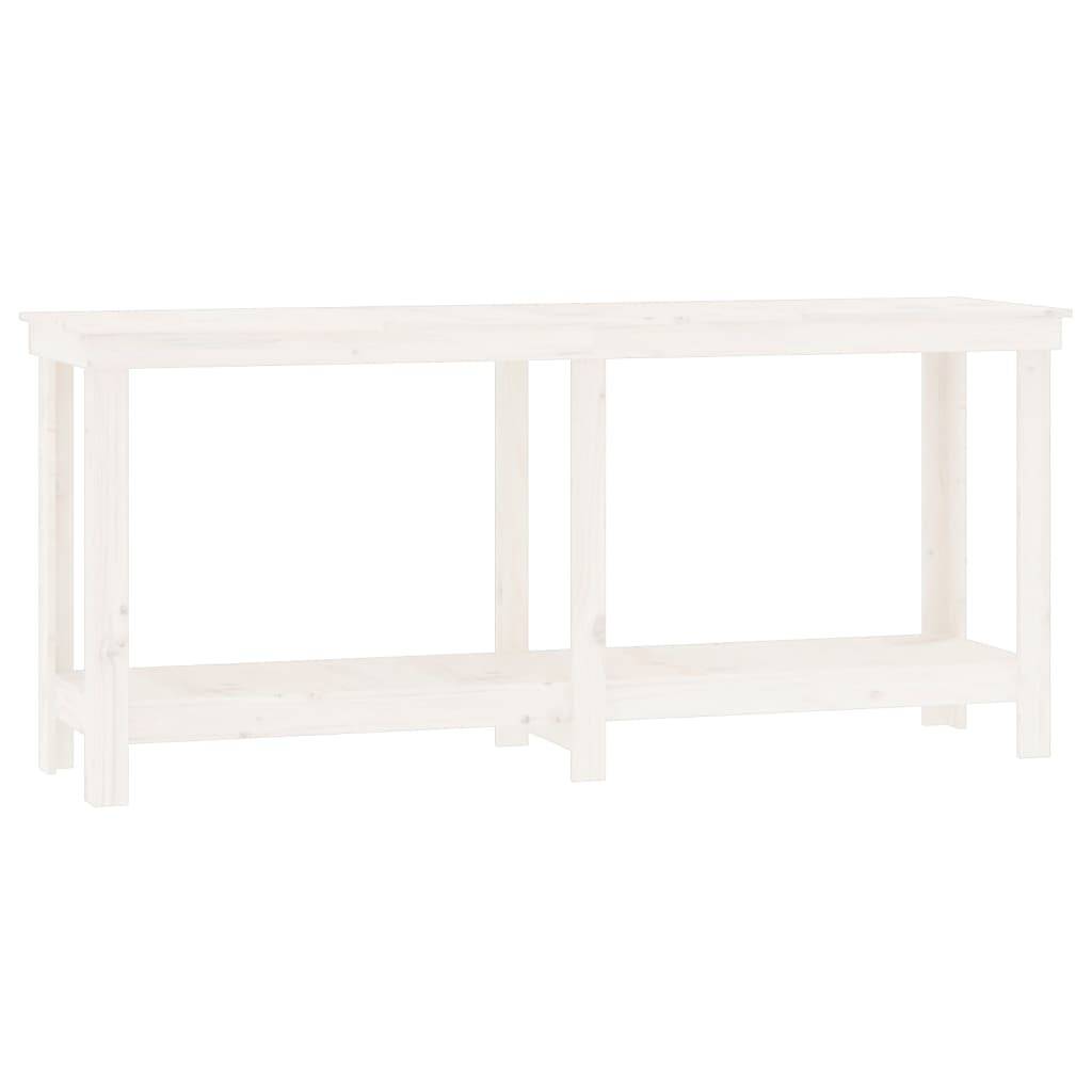 vidaXL Werkbank Weiß 180x50x80 cm Massivholz Kiefer