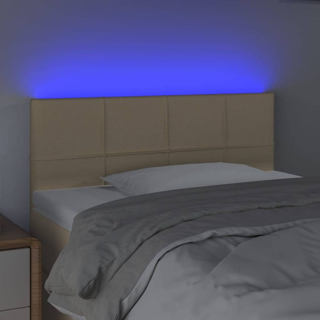 vidaXL LED Kopfteil Creme 90x5x78/88 cm Stoff