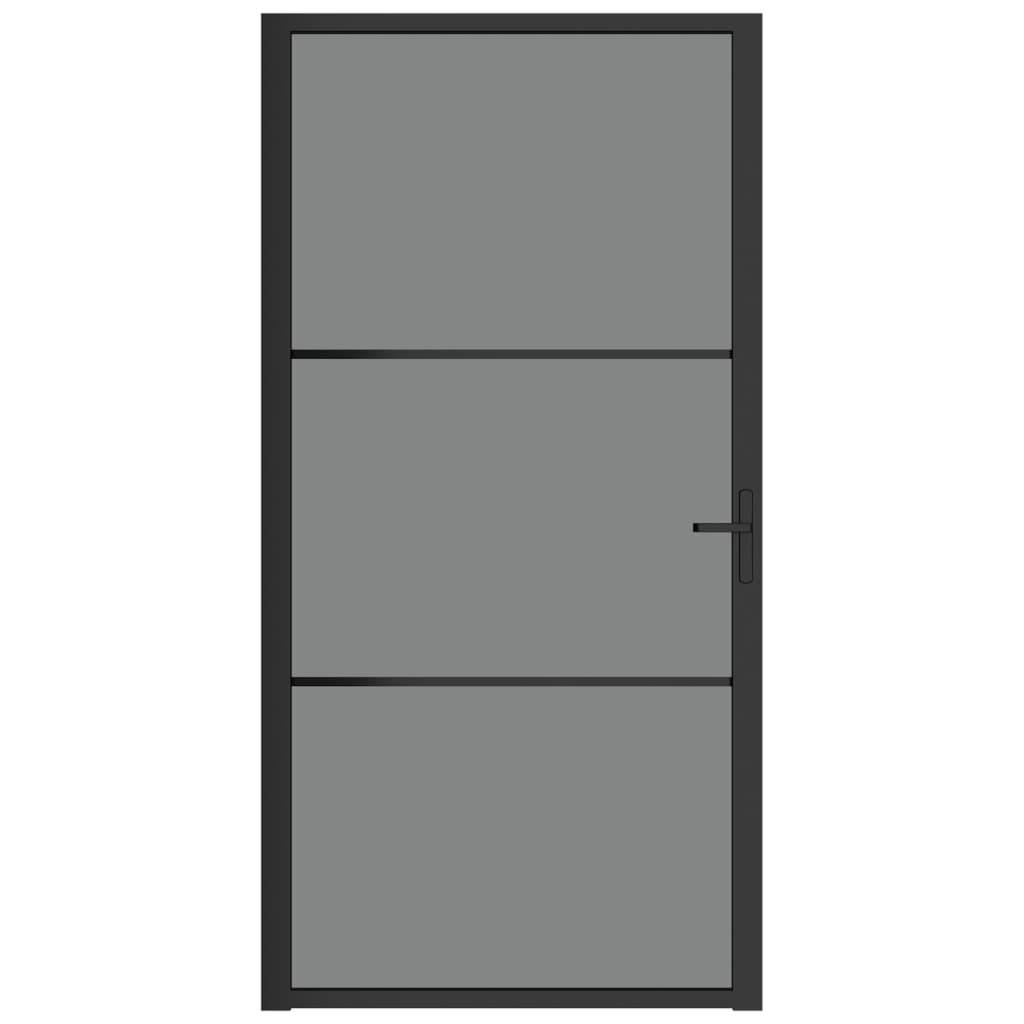 vidaXL Innentür 102,5x201,5 cm Schwarz ESG-Glas und Aluminium