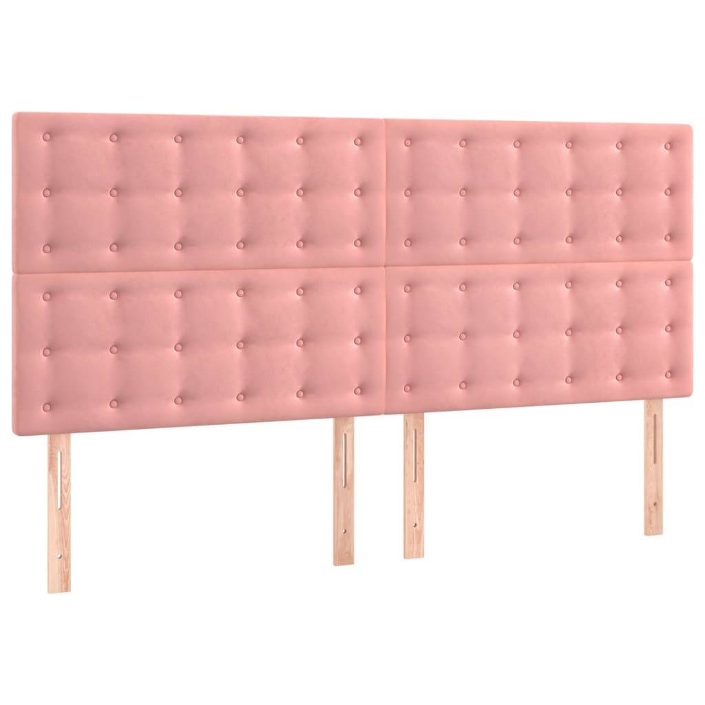 vidaXL Kopfteile 4 Stk. Rosa 80x5x78/88 cm Samt