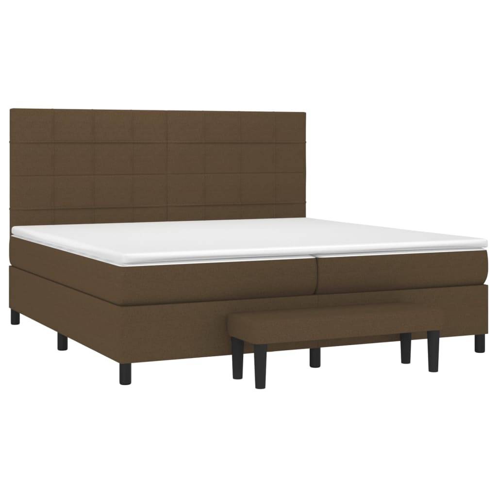 vidaXL Boxspringbett mit Matratze Dunkelbraun 200x200 cm Stoff