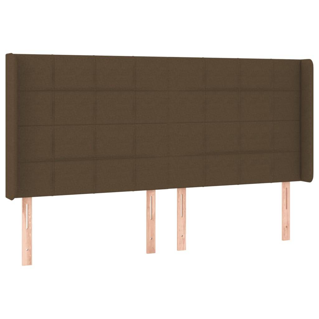 vidaXL LED Kopfteil Dunkelbraun 203x16x118/128 cm Stoff